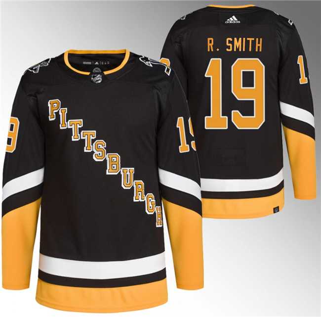 Men%27s Pittsburgh Penguins #19 Reilly Smith Black Stitched Jersey